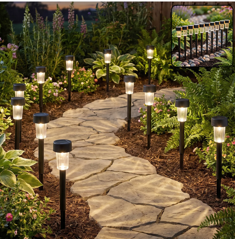 Solar Pathway Lights 10 Pc Set Outdoor Garden Stake Waterproof LED (10 Pc Set)