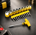 Ratchet Socket Set – 21-Piece T-Shape Tools | XcelCraft