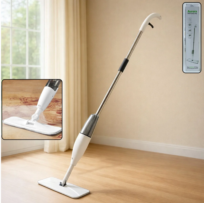 Multipurpose Spray Flat Mop – Easy Handle & Reusable Microfiber Pad